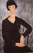 Amedeo Modigliani Seated woman in blue dress oil painting artist